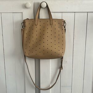 Madewell perforated light camel leather crossbody or handle bag